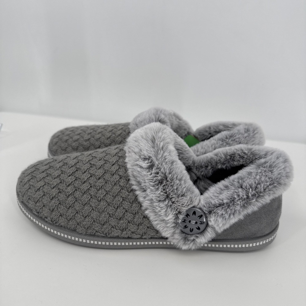 Skechers Cozy Campfire Fresh Toast Slippers Womens Gray Clog Faux Fur Size 8.5 - Picture 4 of 9